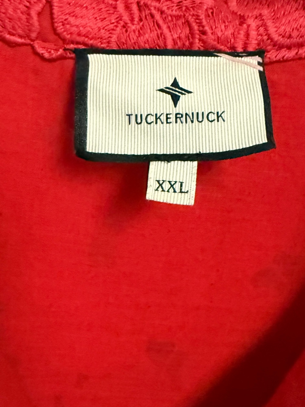Tuckernuck Catalina red lace blouse with lining XXL - Picture 10 of 10